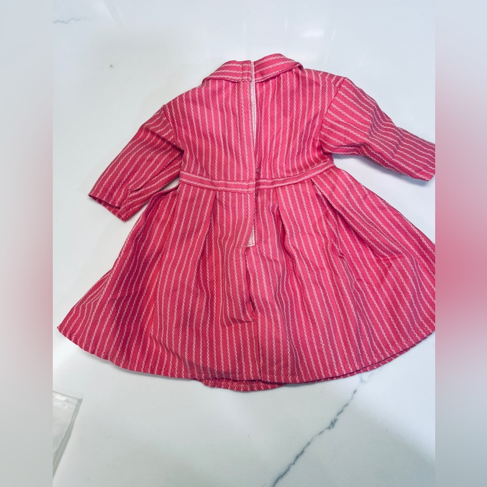 American Girl Addy Pink with white pin stripes Meet Dress - Picture 3 of 5